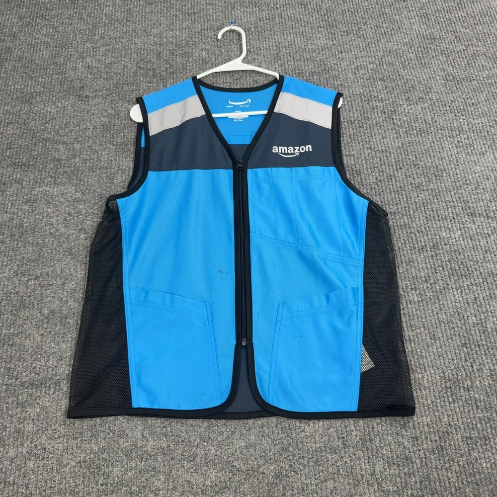 Amazon Vest Unisex XS/S Blue 100% Polyester Reflective Mesh Workwear Uniform